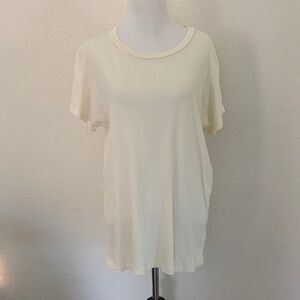 THE GREAT. Cream Short Sleeve Tee